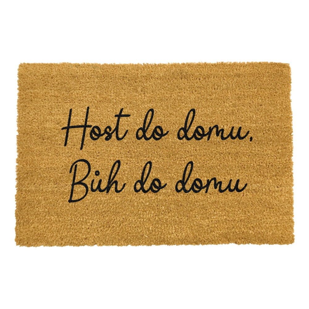 Rohožka z prírodného kokosového vlákna Artsy Doormats Host do domu, 40 x 60 cm - Bonami.sk