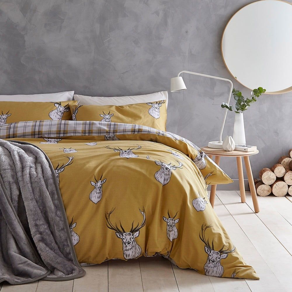Žlté posteľné obliečky Catherine Lansfield Stag, 135 x 200 cm - Bonami.sk