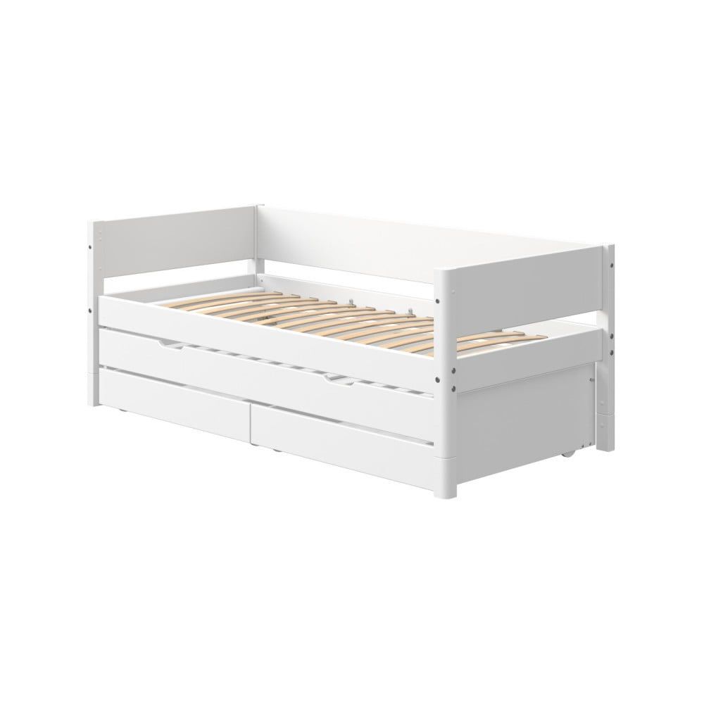 Biela detská posteľ s prídavným výsuvným lôžkom a úložným priestorom Flexa White - Bonami.sk