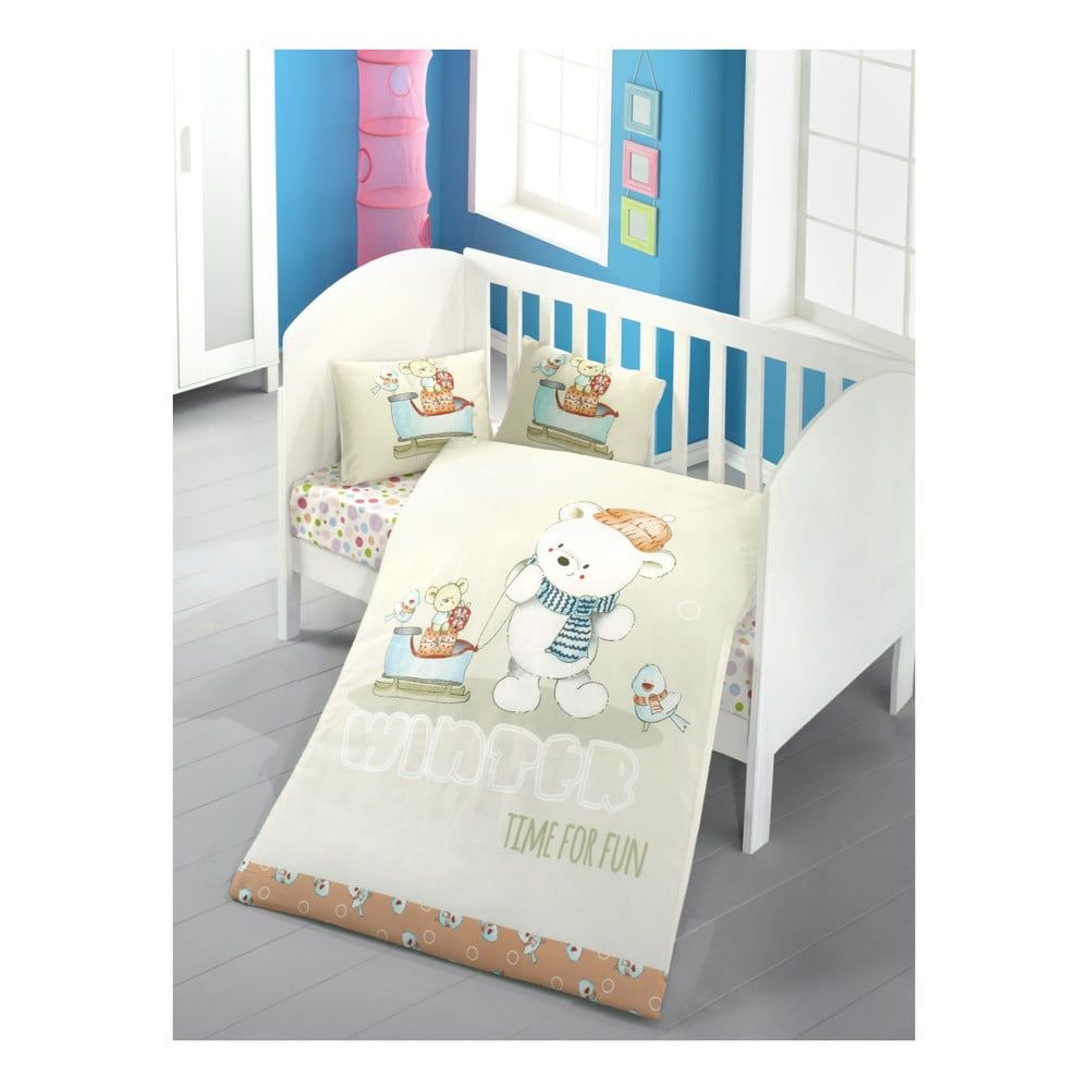 Set bavlnenej detskej obliečky s plachtou Soft Bear, 100 × 150 cm - Bonami.sk