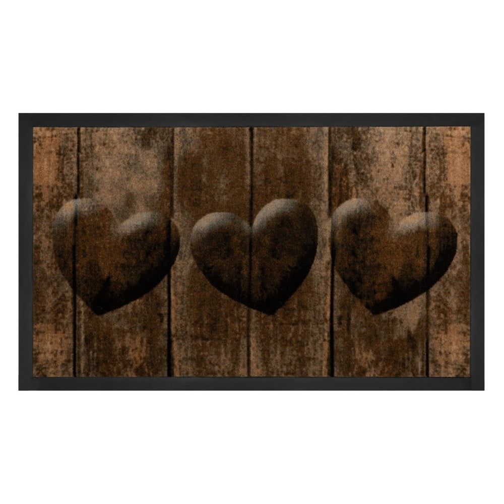 Hnedá rohožka Hansa Home Hearts, 45 × 75 cm - Bonami.sk