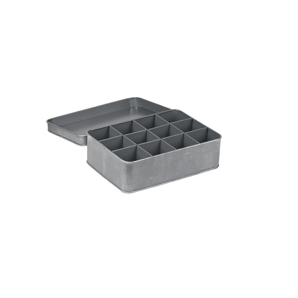 Sivá kovová krabica na čaj LABEL51 - Bonami.sk