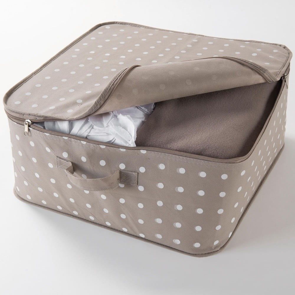 Béžový box na uloženie oblečenia Compactor Dots, 46 × 20,5 cm - Bonami.sk