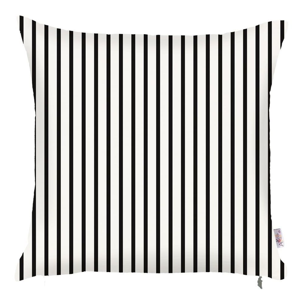 Čierno-biela obliečka na vankúš Mike & Co. NEW YORK Pinky Light Stripes, 43 × 43 cm - Bonami.sk