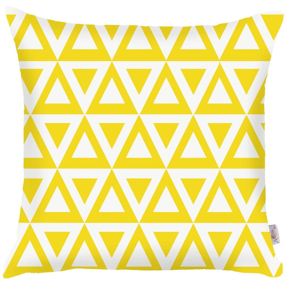 Žltá obliečka na vankúš Mike & Co. NEW YORK Triangle, 43 × 43 cm - Bonami.sk