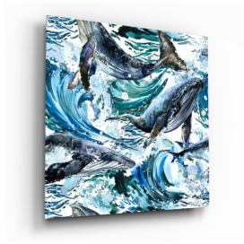 Sklenený obraz Insigne Dance of the Whales, 60 x 60 cm