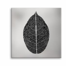Obraz Styler Canvas Silver Uno Black Leaf, 65 × 65 cm