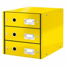 Žltá škatuľa s 3 zásuvkami Leitz Office, 36 x 29 x 28 cm