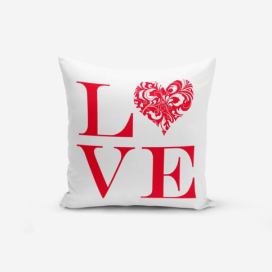 Obliečka na vaknúš s prímesou bavlny Minimalist Cushion Covers Love Grey, 45 × 45 cm