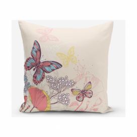 Obliečka na vankúš s prímesou bavlny Minimalist Cushion Covers Butterflies, 45 × 45 cm
