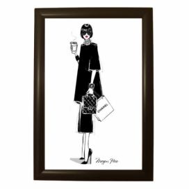 Plagát v čiernom ráme Piacenza Art Chanel, 33,5 x 23,5 cm