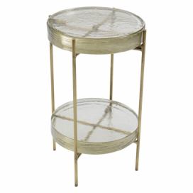 Odkladací stolík v zlatej farbe Kare Design Ice Double, ø 30 cm