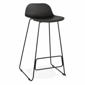 Čierna barová stolička s čiernymi nohami Kokoon Slade, výška sedu 76 cm
