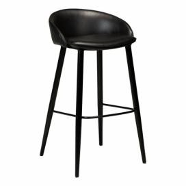 Čierna barová stolička v imitácii kože DAN-FORM Denmark Dual, výška 91 cm