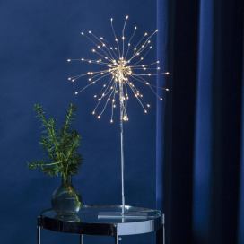 STAR TRADING Dekoračná LED lampa Firework 3D striebrosivá 50 cm