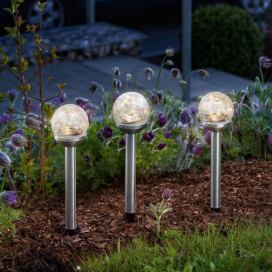 Esotec Dekoračné solárne LED Golden Balls súprava 3 kusov
