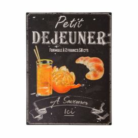 Plechová ceduľa Antic Line Petit Déjeuner, 25 × 33 cm