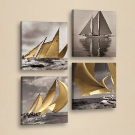 Dekoratívny viacdielny obraz Boats, 33 × 33 cm Bonami.sk