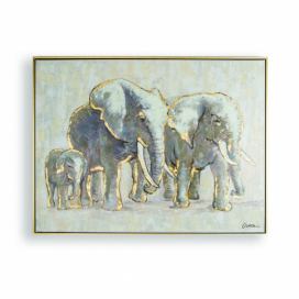 Ručne maľovaný obraz Graham & Brown Elephant Family, 80 × 60 cm Bonami.sk