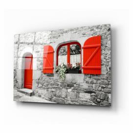Sklenený obraz Insigne Red Door and Window Bonami.sk