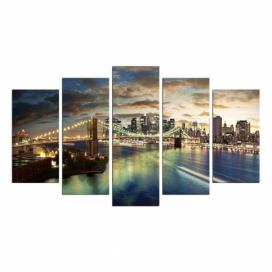 Viacdielny obraz Bridge NYC, 110 × 60 cm Bonami.sk
