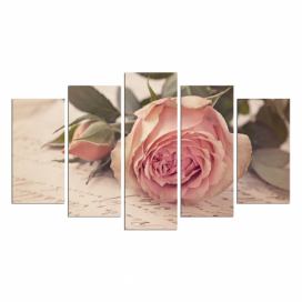 Viacdielny obraz Love Letter With A Rose, 110 × 60 cm Bonami.sk