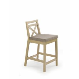 HALMAR Borys Low barová stolička dub sonoma / hnedá