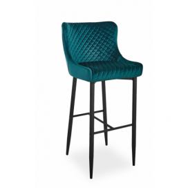 SIGNAL Colin B Velvet H-1 barová stolička zelená / čierna