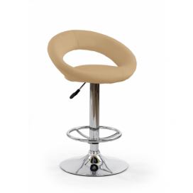 Barová stolička H-15 - krémová / chróm