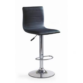 Barová stolička H-21 - čierna / chróm