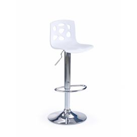 HALMAR H-48 barová stolička biela / chróm