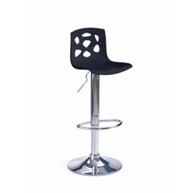 Barová stolička H-48 - čierna / chróm