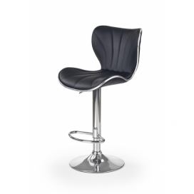 HALMAR H-69 barová stolička čierna / chróm