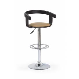 HALMAR H-8 barová stolička wenge / kávová / chróm