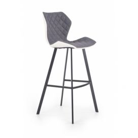 Barová stolička H-83 - biela / sivá / čierna