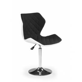 HALMAR Matrix 2 barová stolička čierna / biela / chróm
