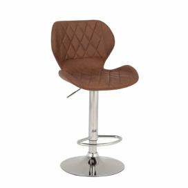 Barová stolička Sofala - hnedá / chróm