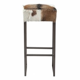 Barová stolička s poťahom z pravej kozej kože Kare Design Country