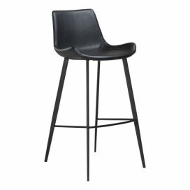 Čierna barová stolička z eko kože DAN–FORM Denmark Hype, výška 103 cm