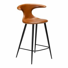 Koňakovohnedá barová stolička z eko kože DAN–FORM Denmark Flair, výška 90 cm