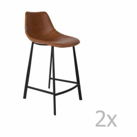 Sada 2 hnedých vysokých stoličiek Dutchbone Franky, výška 91 cm