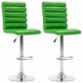 Barové stoličky 2 ks umelá koža / chróm Dekorhome Zelená