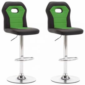Barové stoličky 2 ks umelá koža Dekorhome Zelená