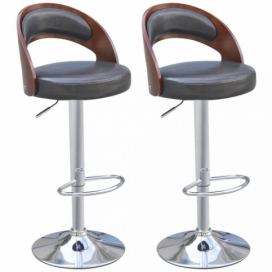 Barové stoličky 2 ks umelá koža / drevo / kov Dekorhome Čierna
