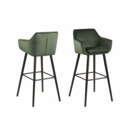 Dkton Dizajnová barová stolička Almond, lesnícka zelená