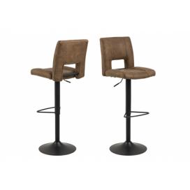 Dkton Dizajnová barová stolička Almonzo, svetlohnedá / čierna