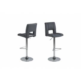 Dkton Dizajnová barová stolička Almonzo, tmavosivá / chrómová
