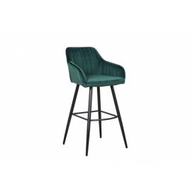 LuxD Dizajnová barová stolička Esmeralda smaragdový zamat 