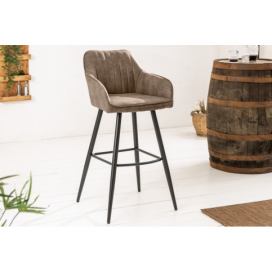 LuxD Dizajnová barová stolička Esmeralda vintage taupe