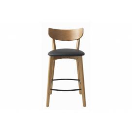 Furniria Dizajnová barová stolička Kian prírodná - čierna 